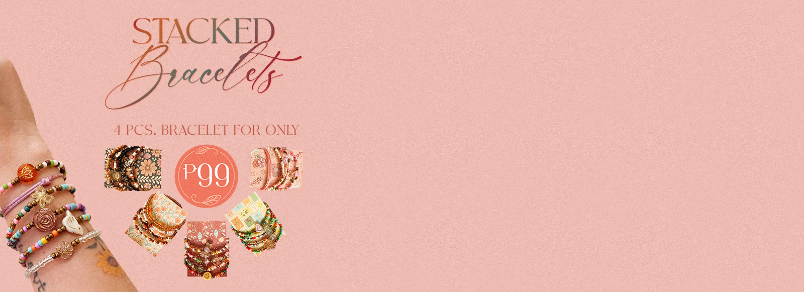 4-piece Stacked Bracelets